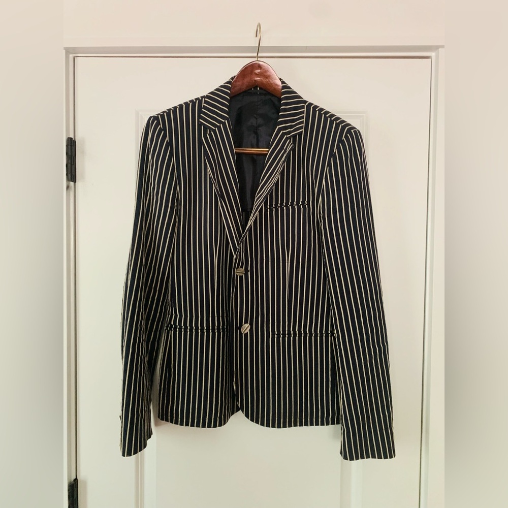 Agnès b. reverse seersucker navy blazer men’s 48 (runs small)